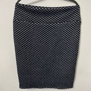 LuLaRoe Navy & Silver Stretchy Skirt